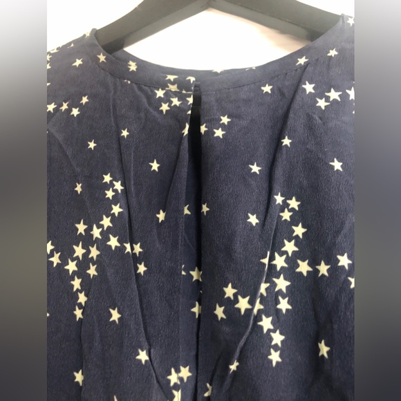 Equipment 'Aubrey' Star Print Silk Dress In Blue (Blue,Multi-Colour) - Picture 6 of 7